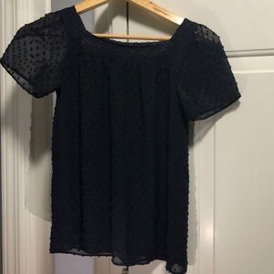 J. Crew Chiffon Dot Blouse